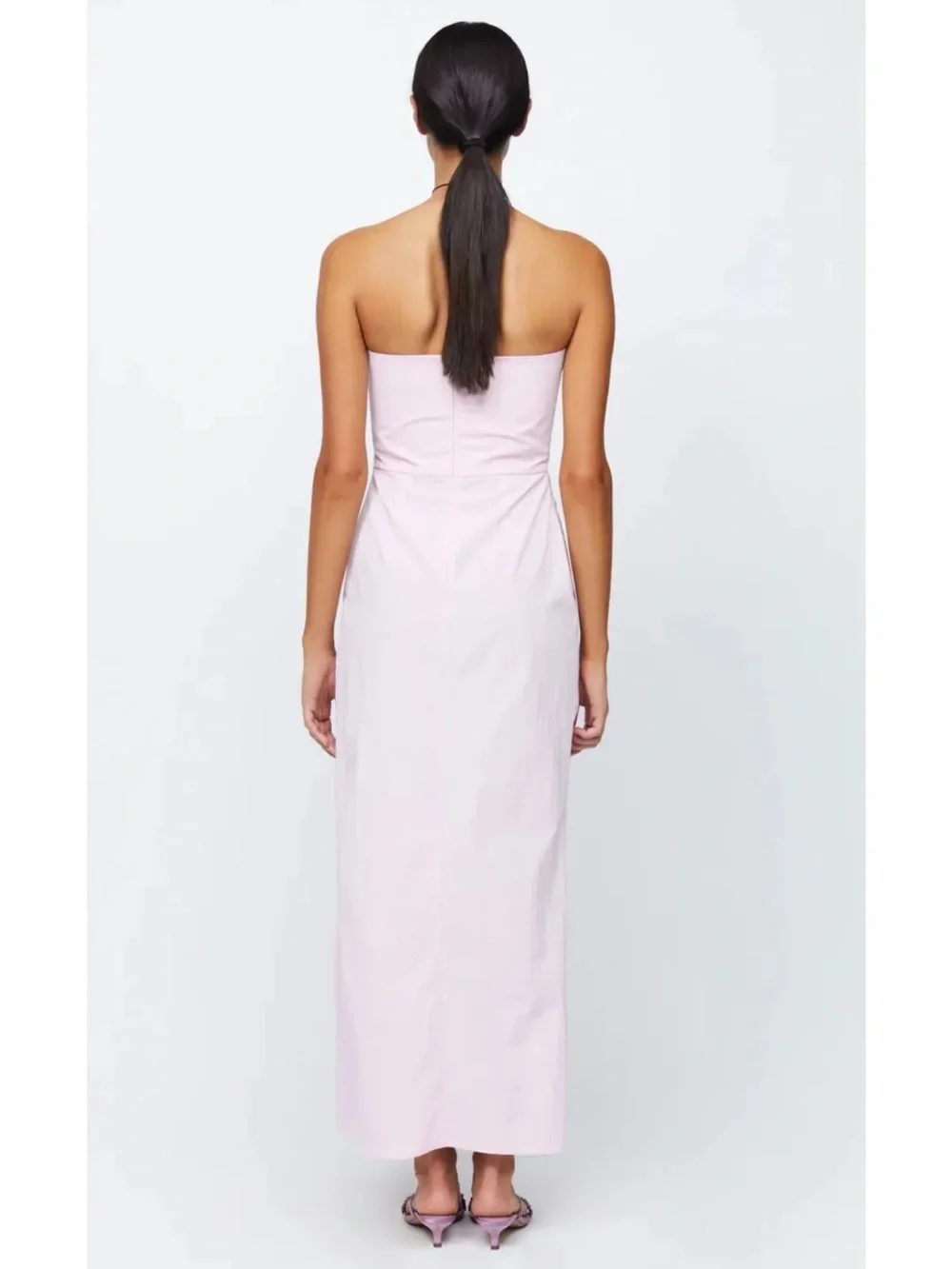 Bec + Bridge Adrianna Strapless Maxi Dress in “Quartz Pink”